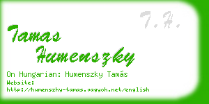 tamas humenszky business card